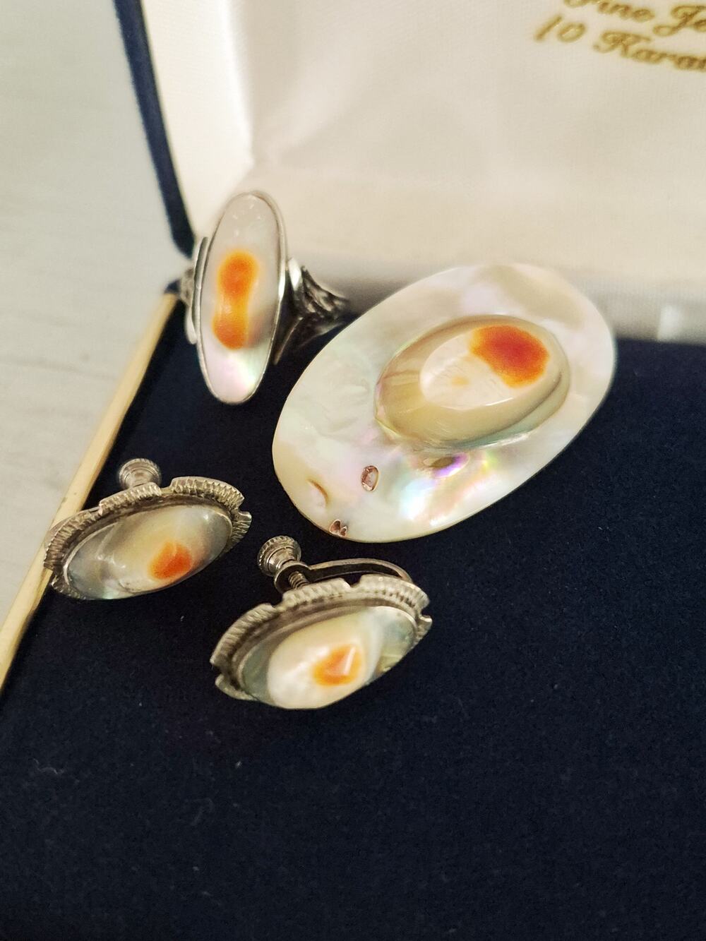 Vintage Sterling Silver Pearl Blister Jewelry Lot